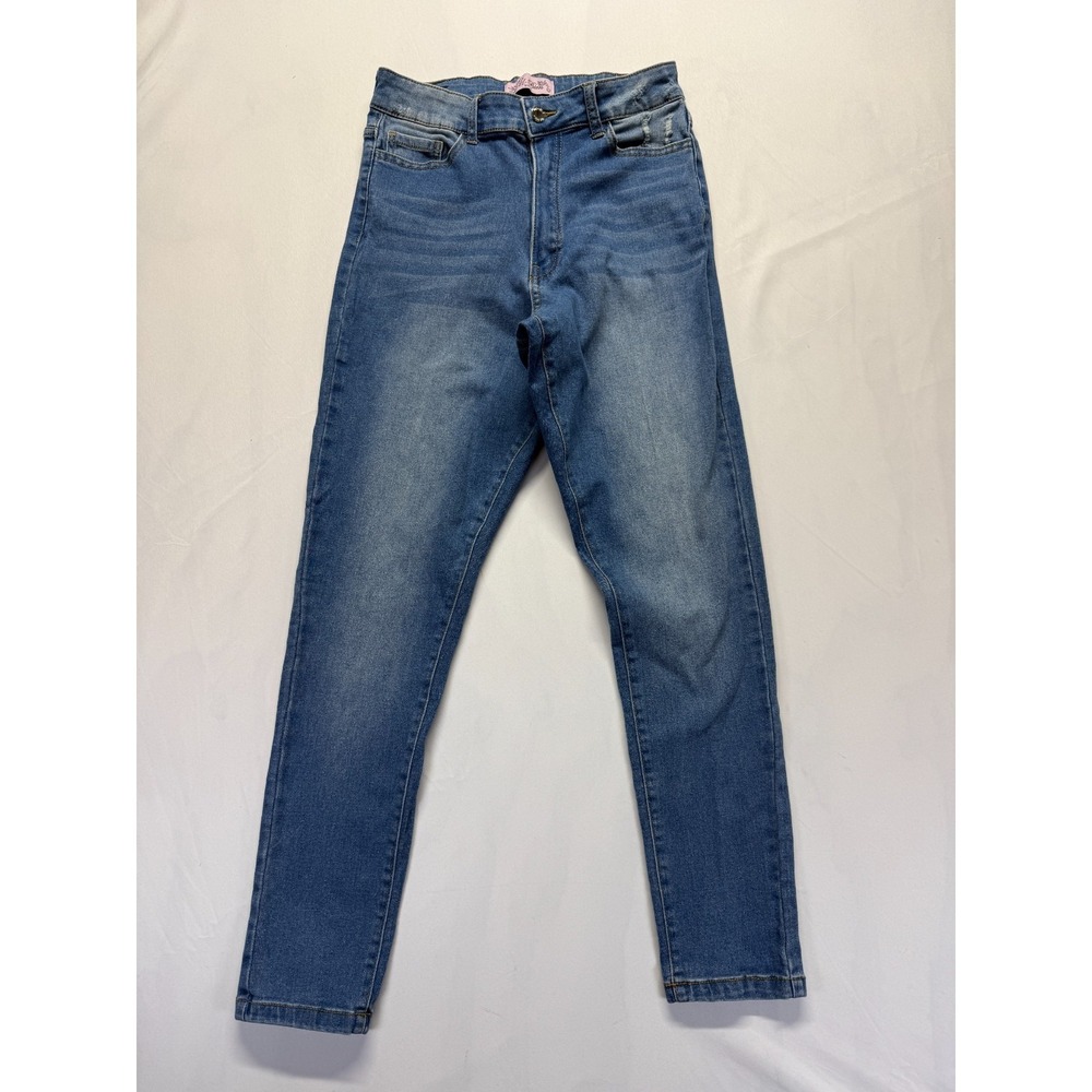 U-Bein Jeans Womens 13 Blue Medium Wash Whisker Denim High Rise Tapered Leg